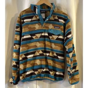 Patagonia Synchilla‎ RARE Snap-T Fleece Aztec Tribal Southwestern Printed Small